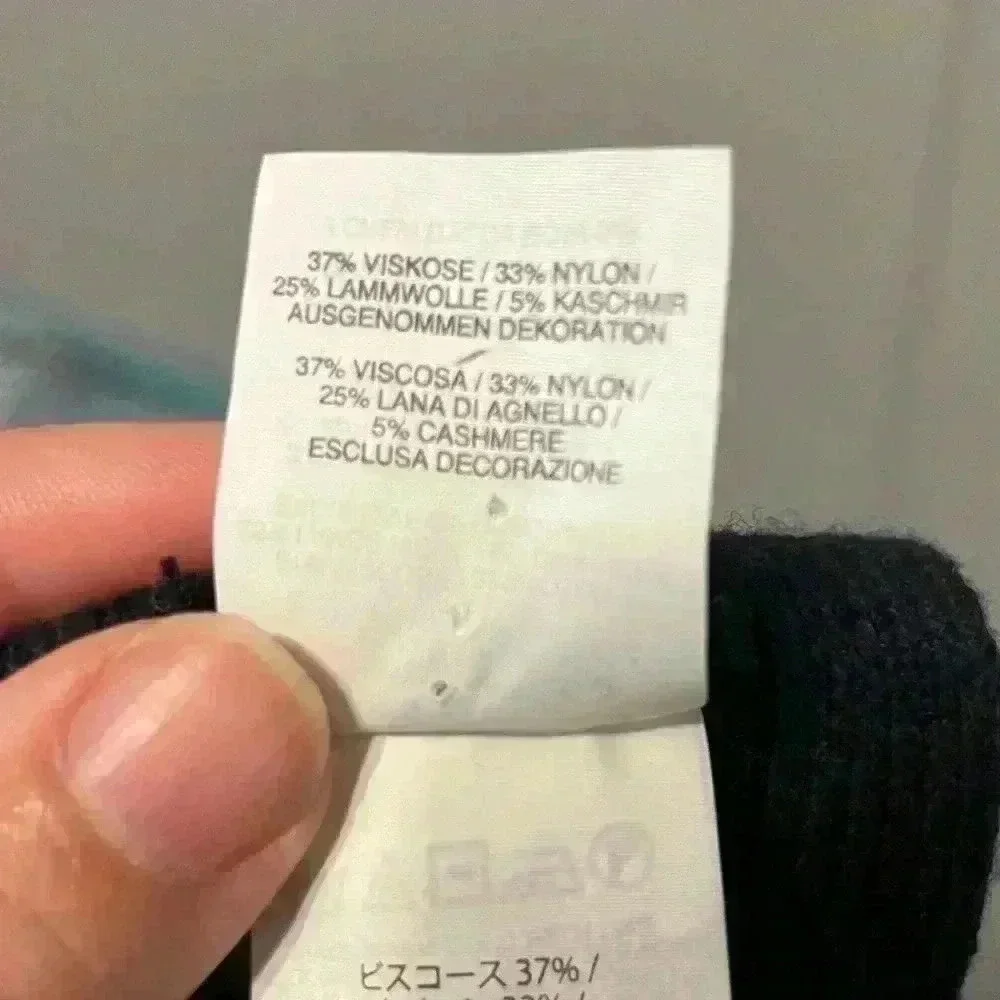 J. Crew Navy Long Knit Cashmere/Lambs Wool Blend Scarf w/ Tassels